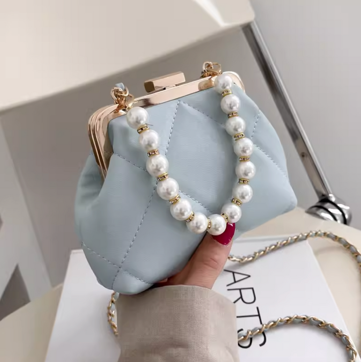 Pearl Luxe Mini Bag with golden hardware