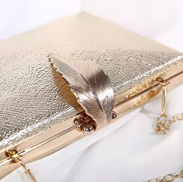 Leaf Clasp Textured Party Bag