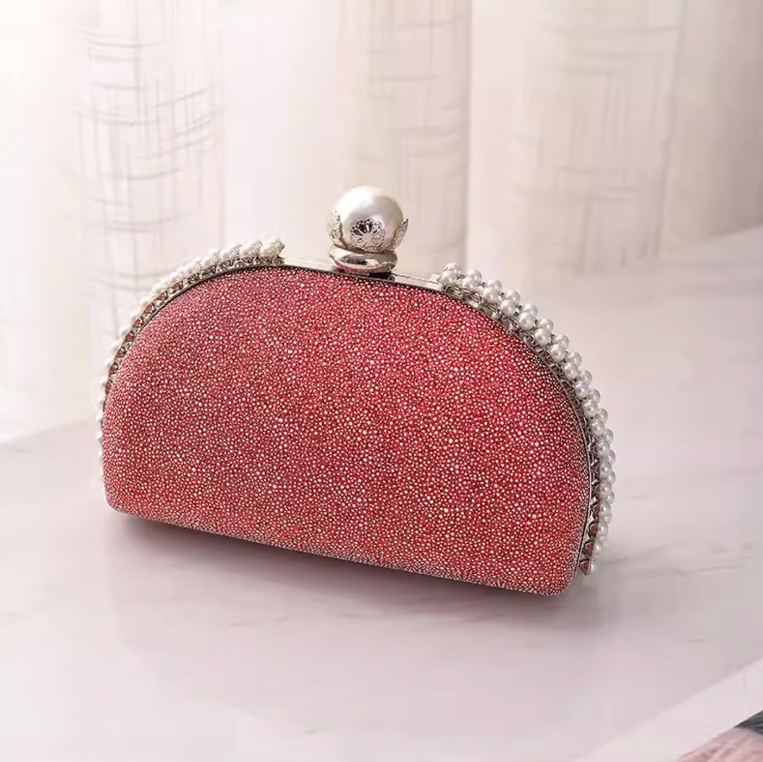 Pearl Clasp Rounded Party Bag