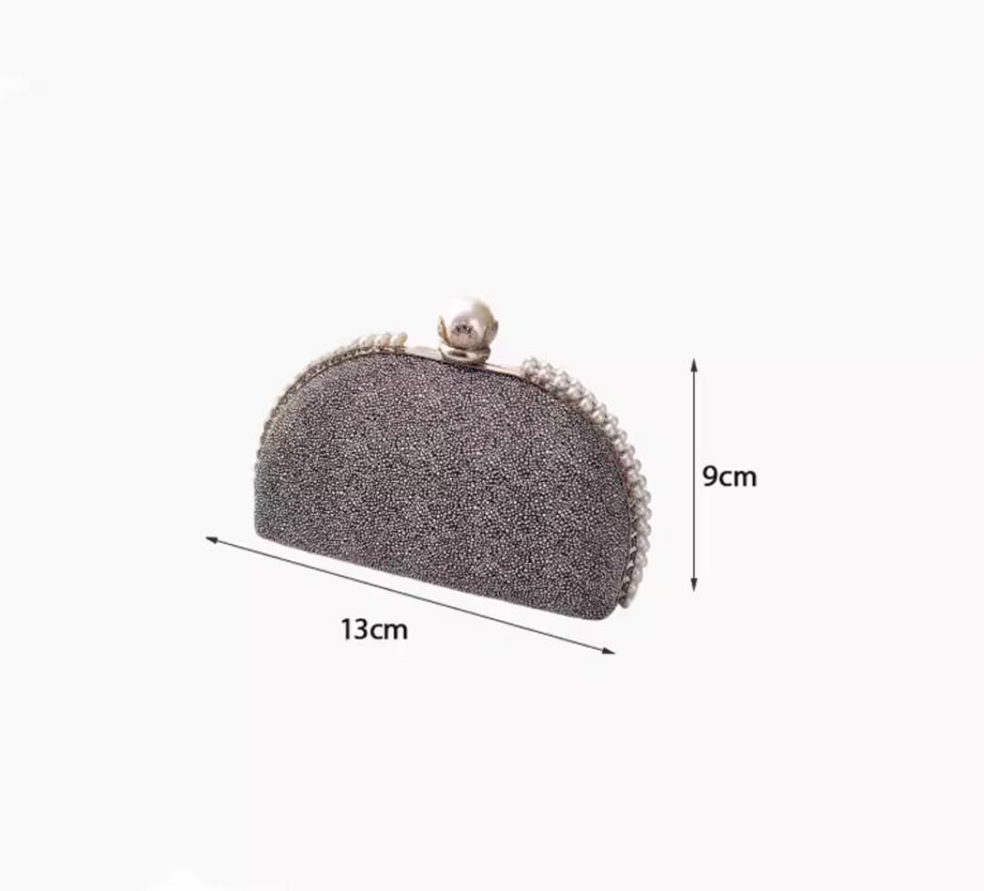 Pearl Clasp Rounded Party Bag