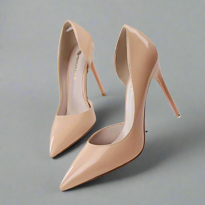 High-Heeled pointed Shoe with side opening