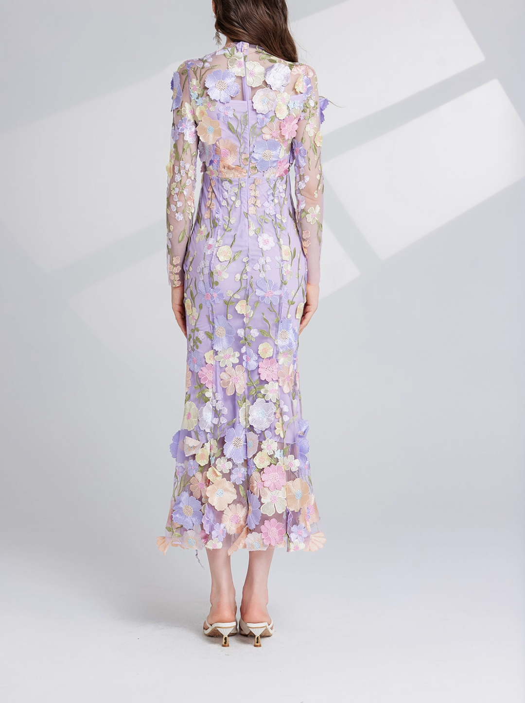 floral embroidered tulle midi dress – BLOSE