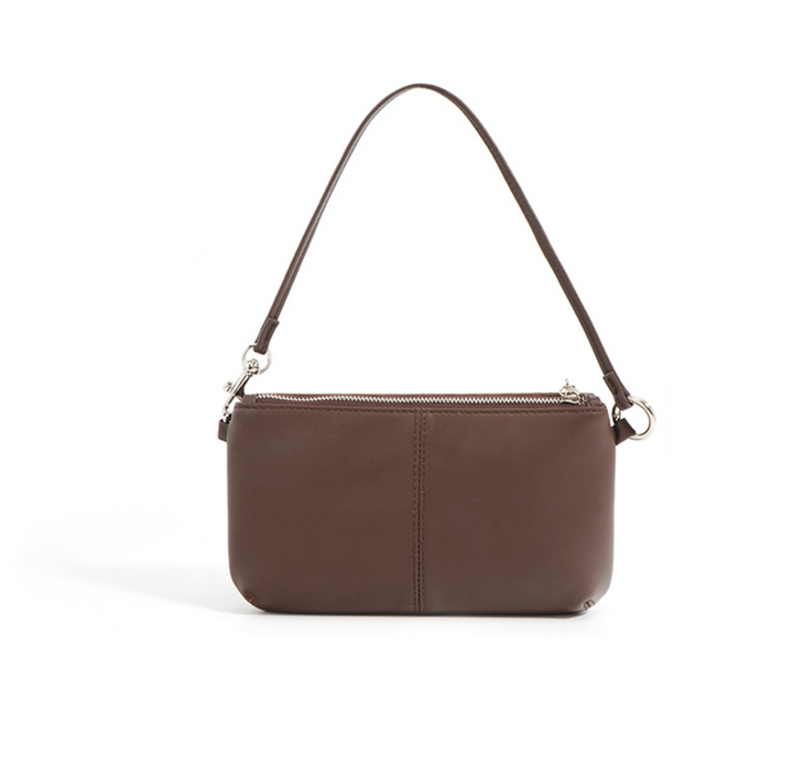 suede flap shoulder bag with twist lock – COCOA