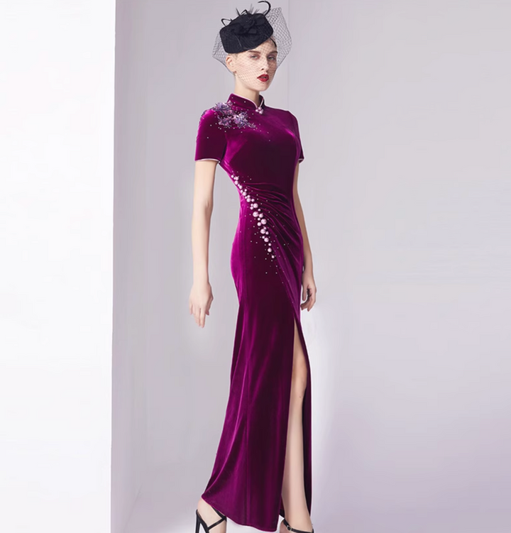 maßgeschneiderter Schlaganzug mit Satin-Puffärmeln – VALENCIA 