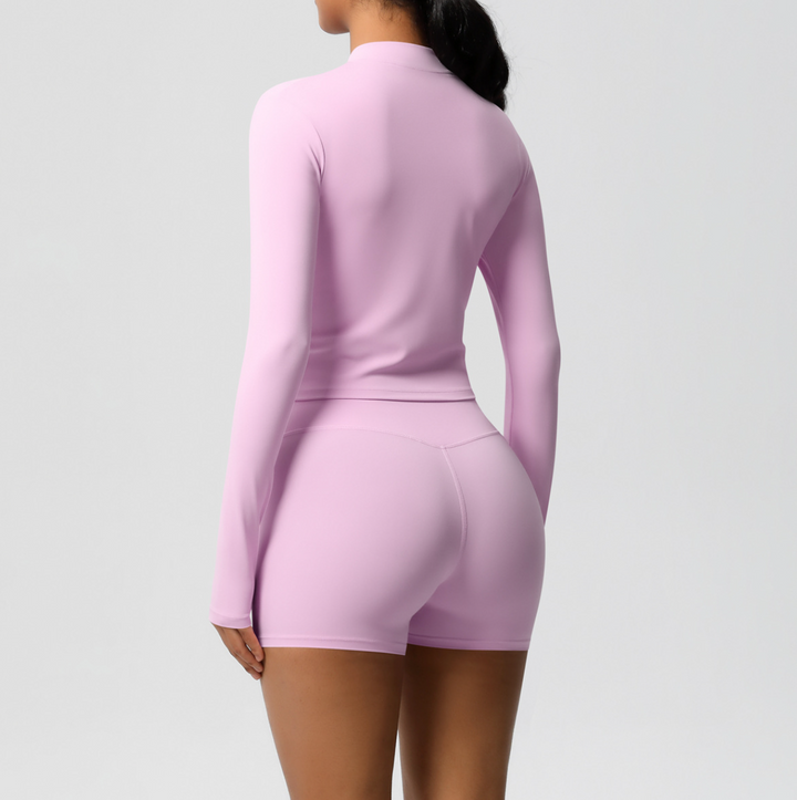 Plissiertes Oberteil mit ausgestellten Ärmeln und Maxirock-Set mit Taillengürtel – Rosiny 