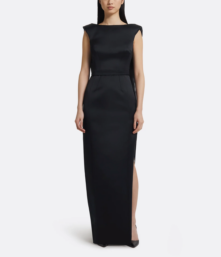 sleeveless column gown with structured shoulders – VALENTINA
