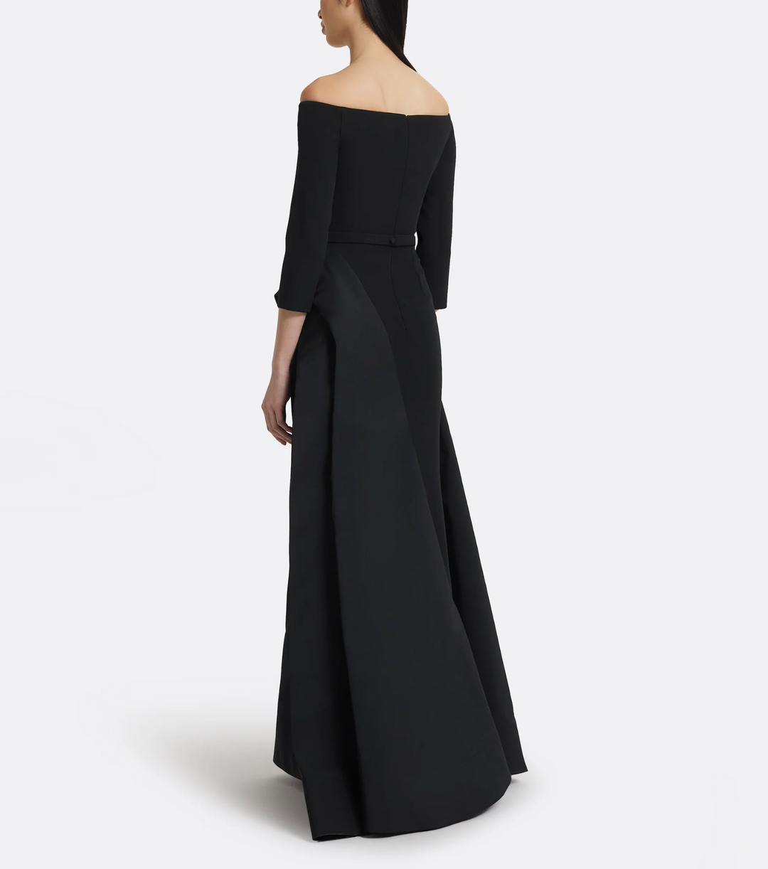 off-shoulder gown with draped slit skirt – NOLEIN