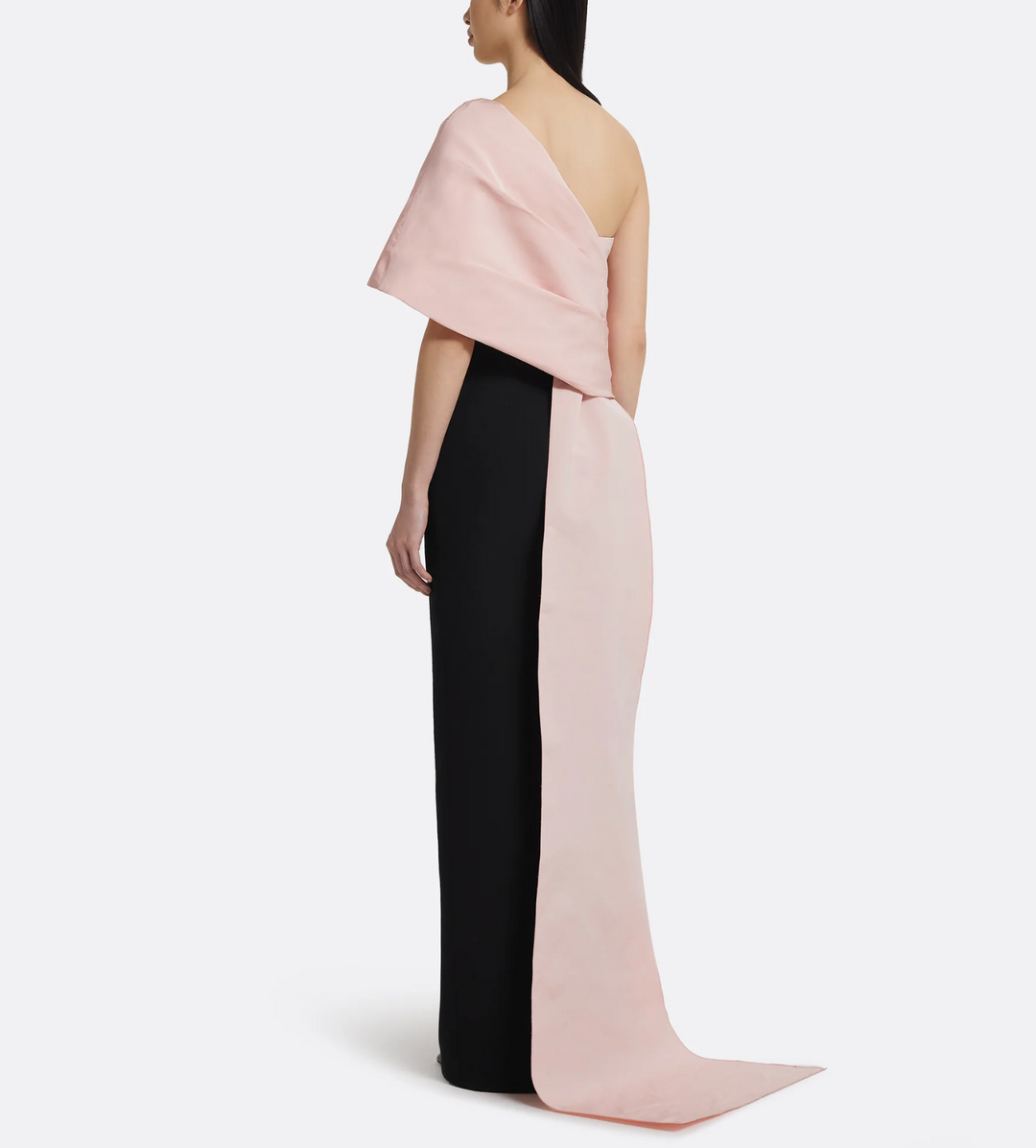 one-shoulder gown with draped satin bodice – CELESTE