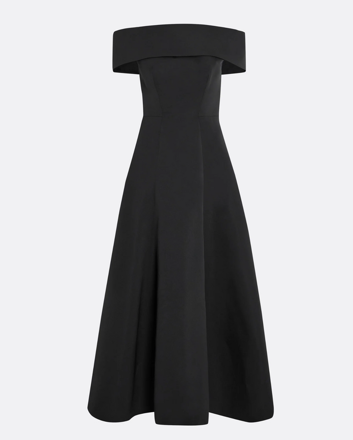 off-shoulder A-line gown – MIDNIGHT