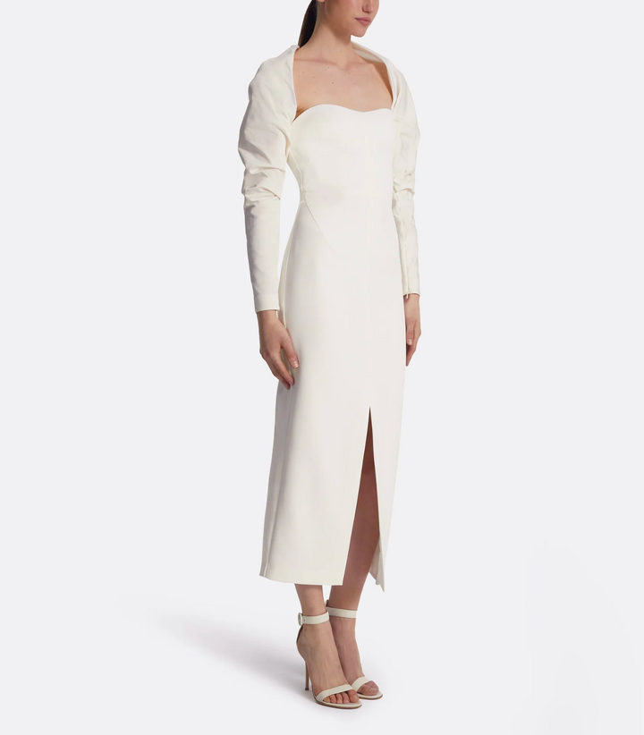 strapless column gown with bolero sleeves – PEARL