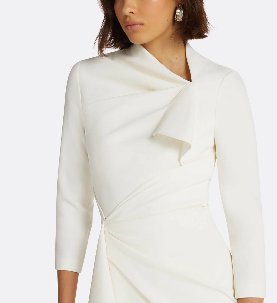 long-sleeve gown with sculpted drape – FONIIE