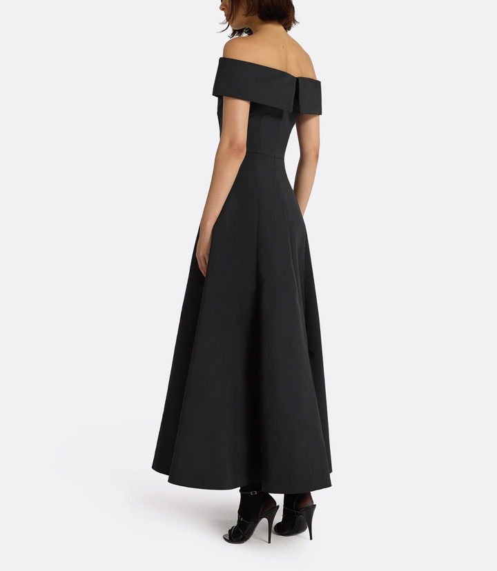 off-shoulder A-line gown – MIDNIGHT