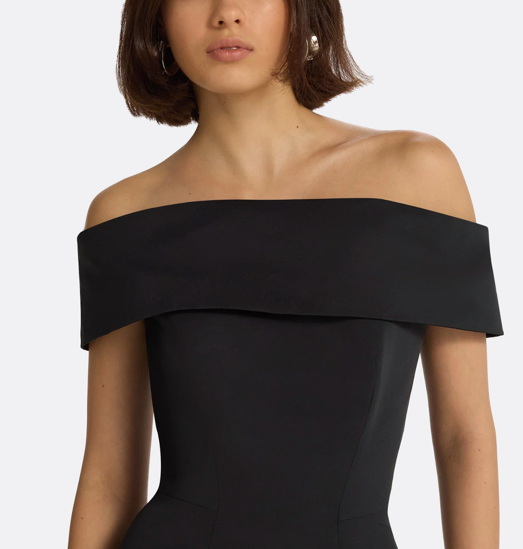 off-shoulder A-line gown – MIDNIGHT