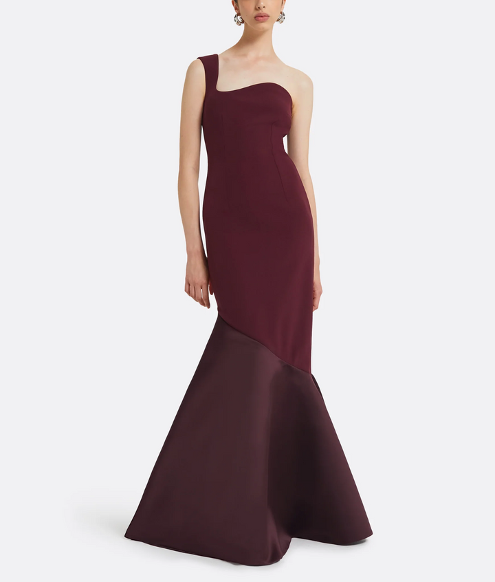 one-shoulder mermaid gown – MERLOT