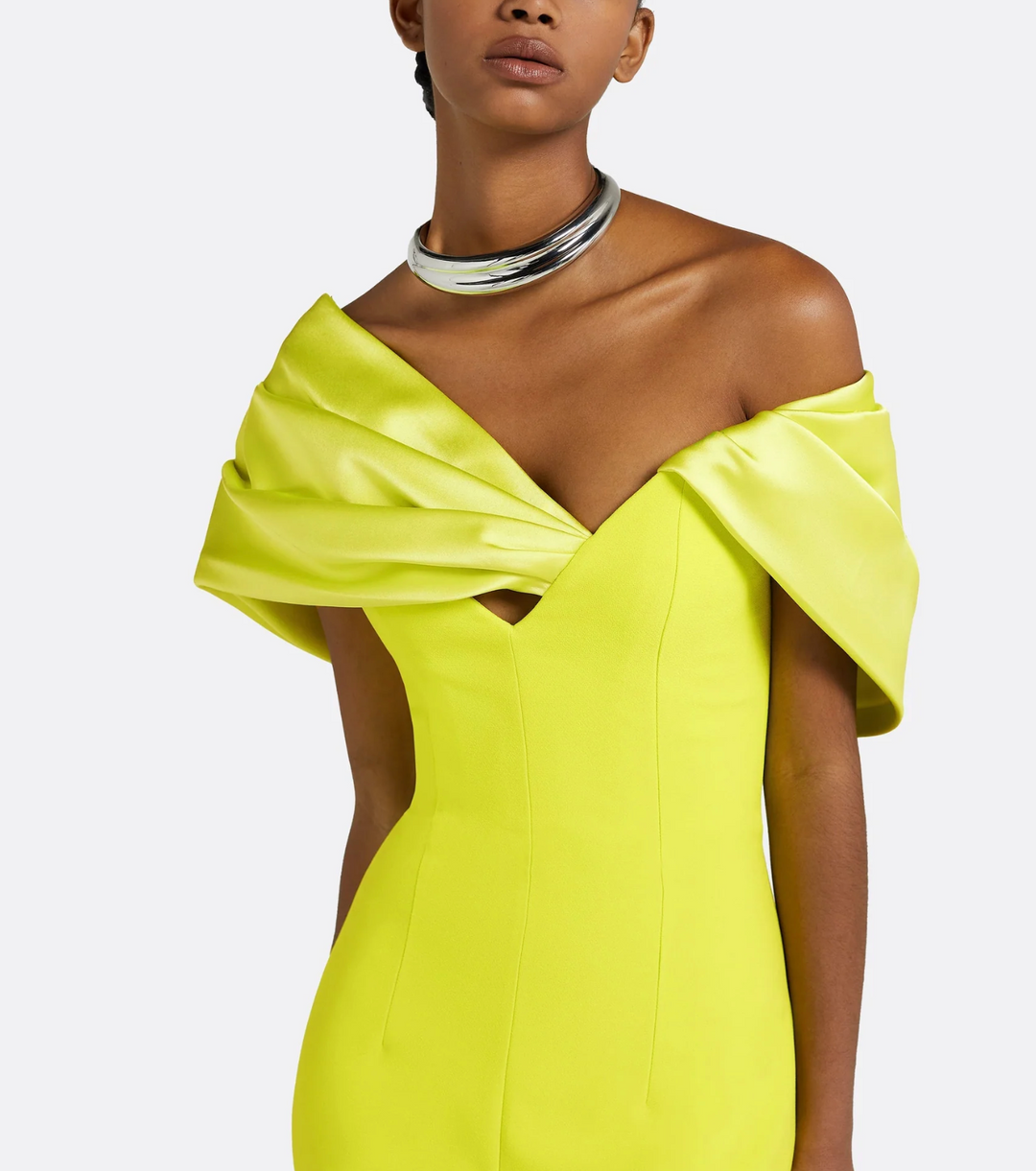 off-shoulder draped gown with slit – LUMIEN