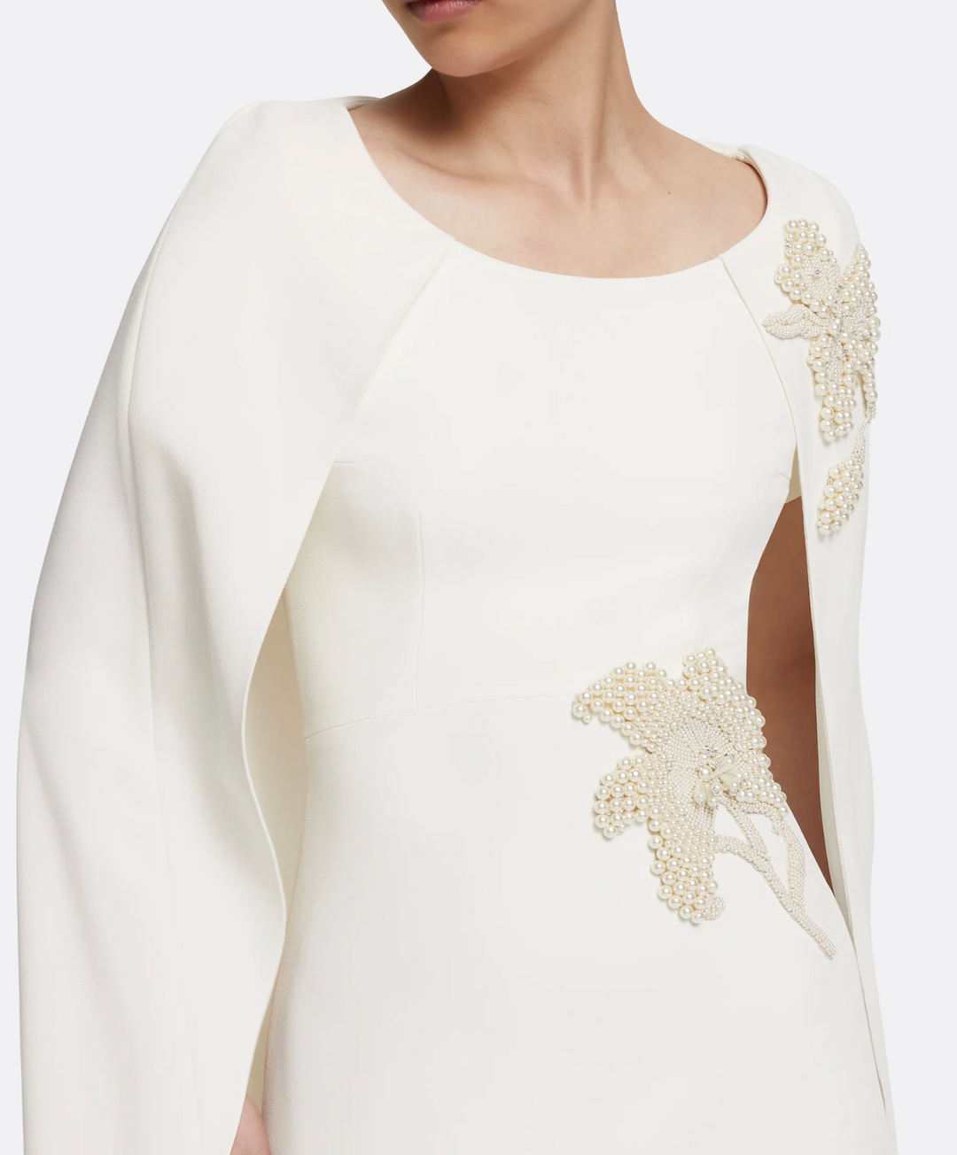 cape gown with embellished floral appliqué – SERIIEY