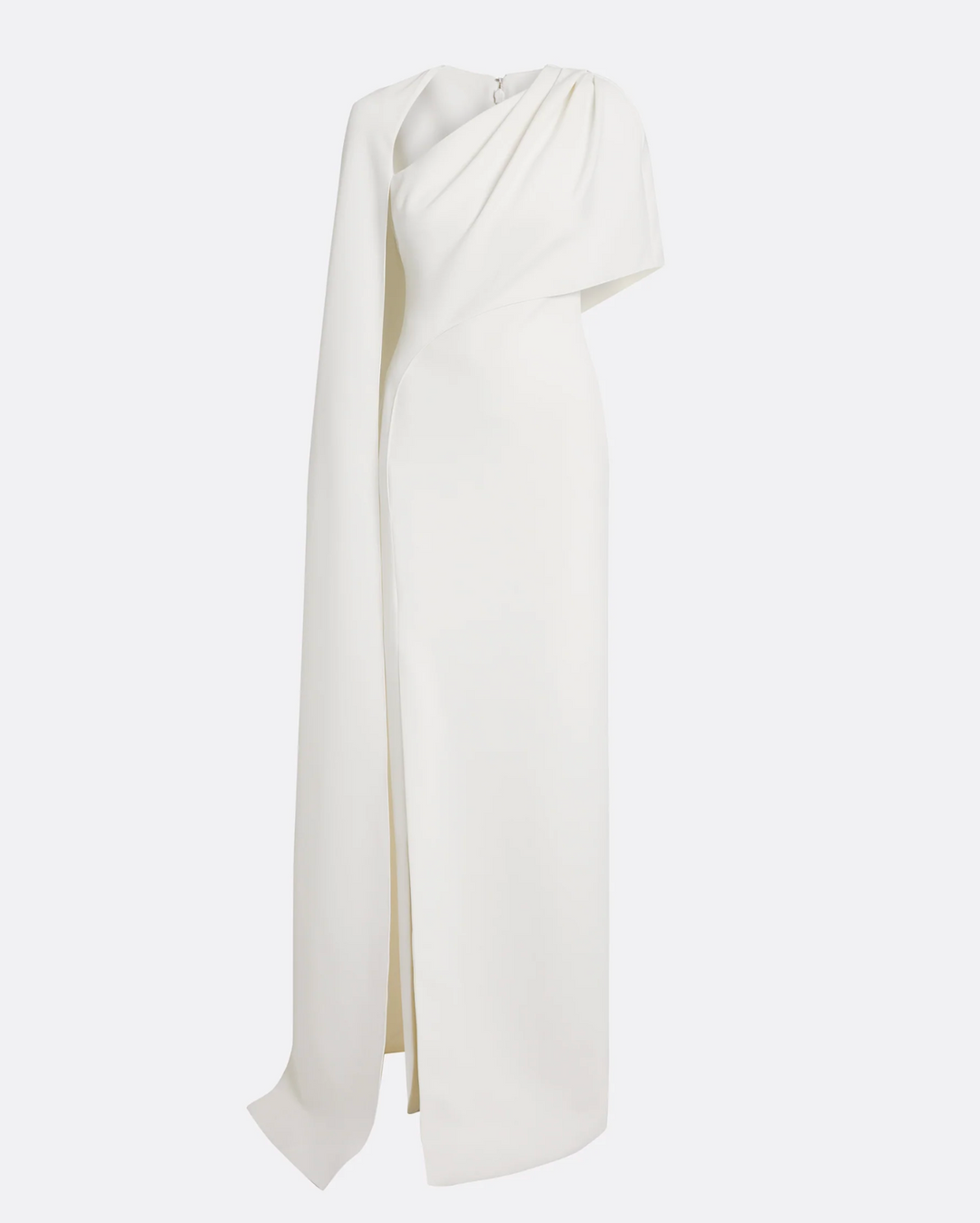 one-shoulder gown with cape overlay – OPAL