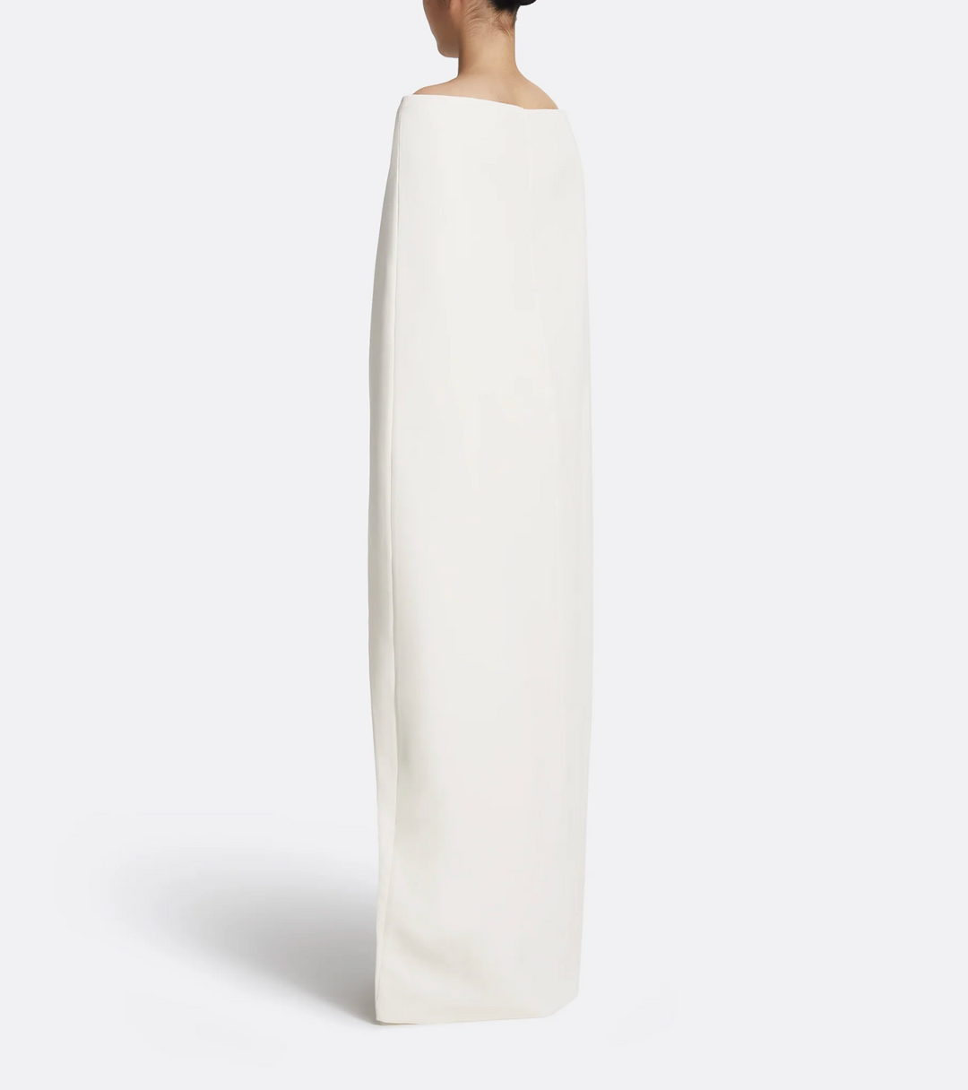 ff-shoulder gown with sculpted cape – CELISTE