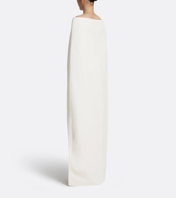 ff-shoulder gown with sculpted cape – CELISTE