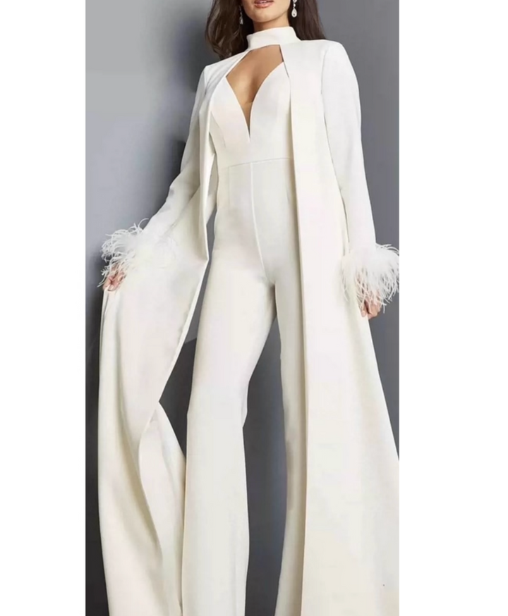 Haut à manches évasées plissées et ensemble jupe longue avec ceinture à la taille – Rosiny 