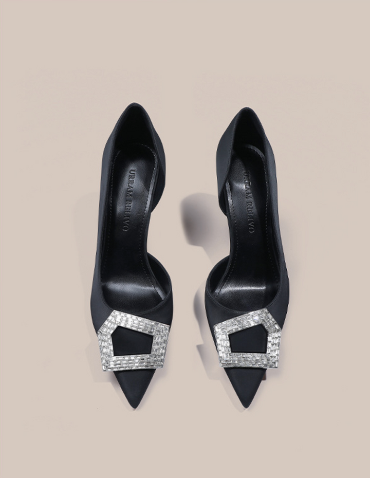 حذاء بكعب عالٍ بنقشة جلد النمر وكعب ستيليتو ذهبي – أريا