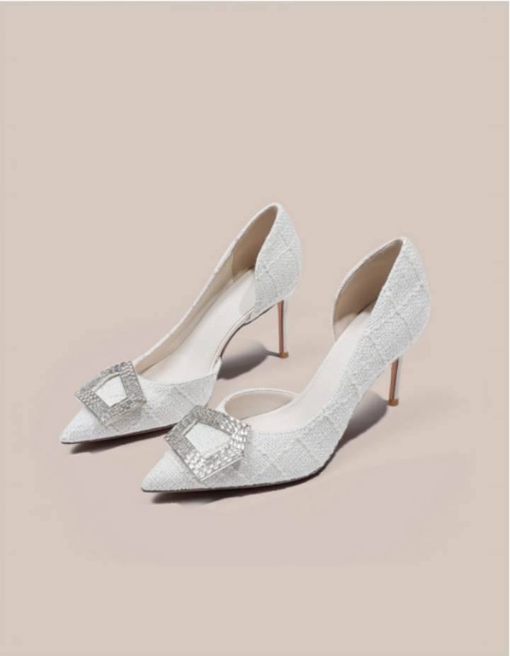 حذاء بكعب عالٍ بنقشة جلد النمر وكعب ستيليتو ذهبي – أريا