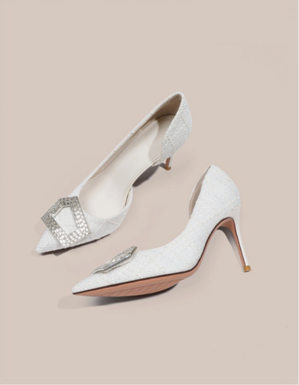 حذاء بكعب عالٍ بنقشة جلد النمر وكعب ستيليتو ذهبي – أريا