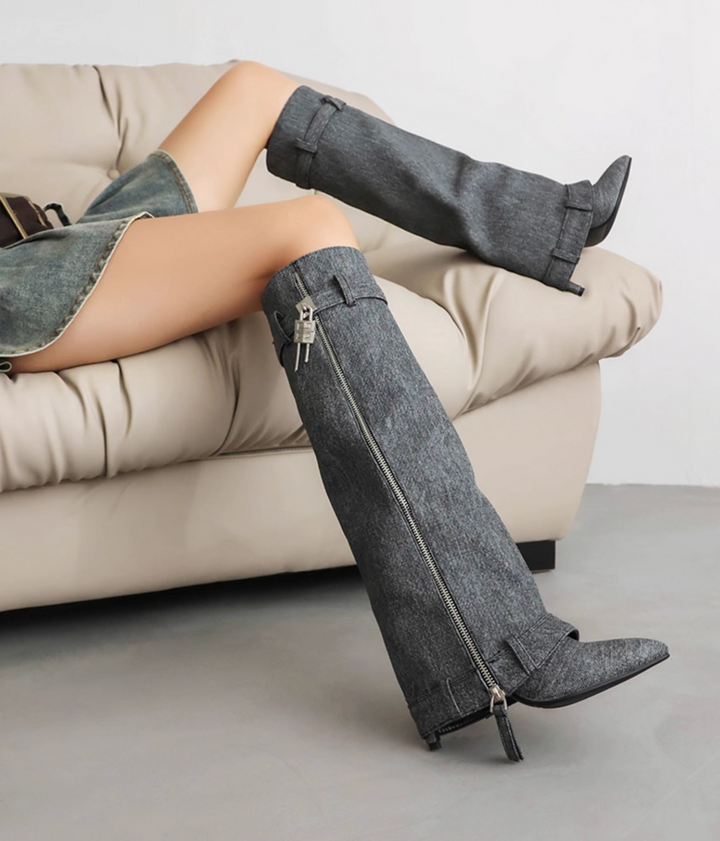 褶皱喇叭袖上衣和高腰裙套装，配腰带 – Rosiny 