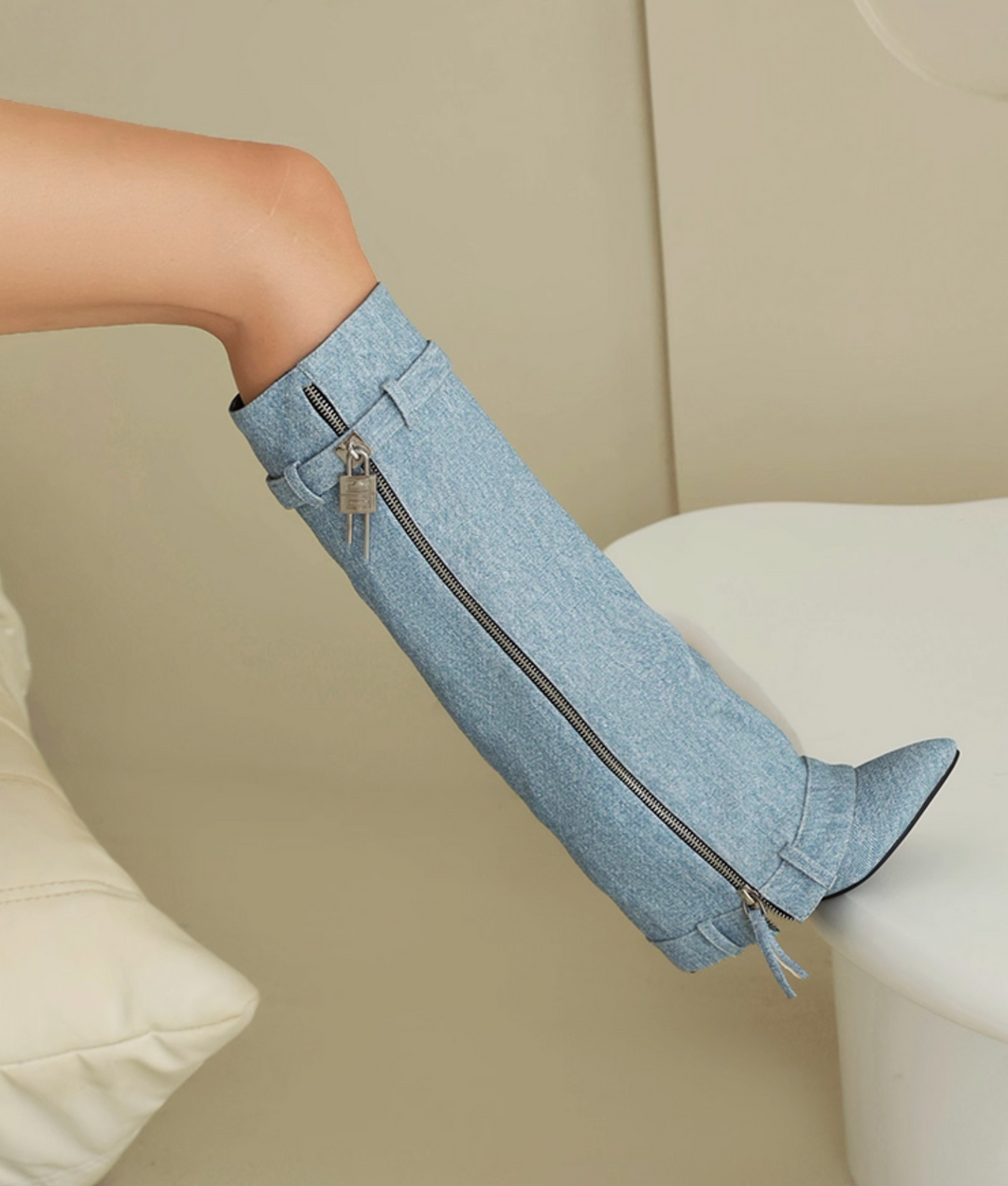 褶皱喇叭袖上衣和高腰裙套装，配腰带 – Rosiny 