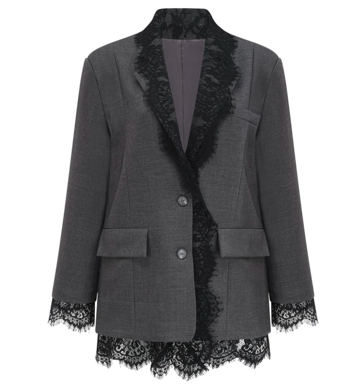 oversized blazer with lace trim – NOIRÉ