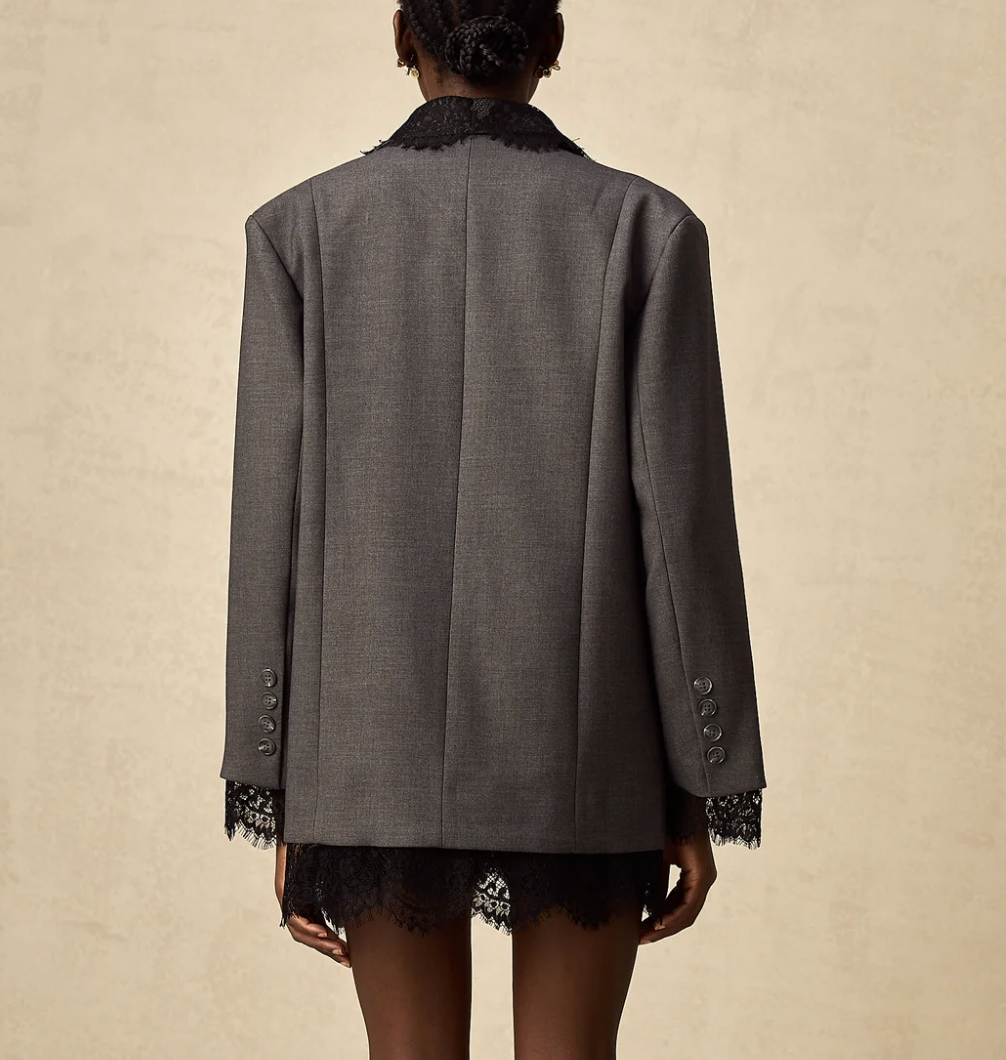 oversized blazer with lace trim – NOIRÉ