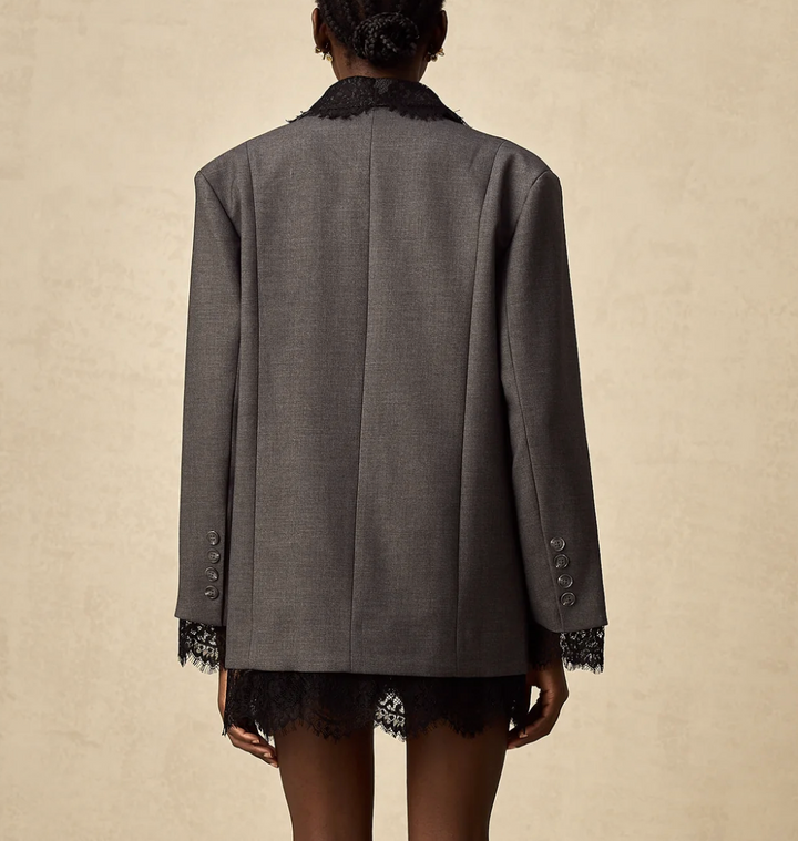 oversized blazer with lace trim – NOIRÉ