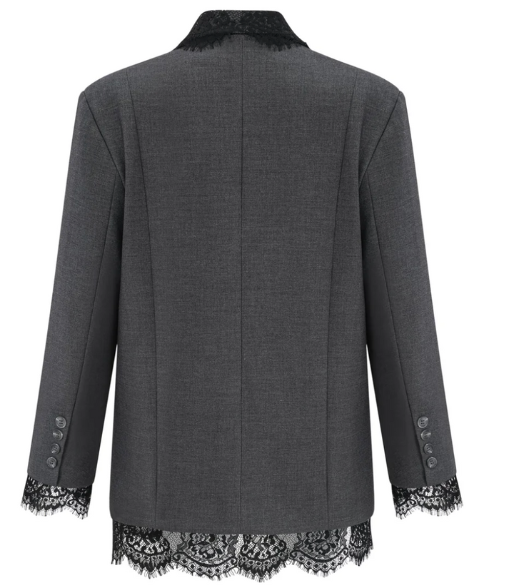 oversized blazer with lace trim – NOIRÉ