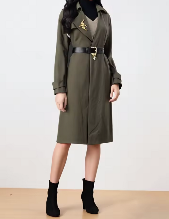 Geplooide top met uitlopende mouwen en maxi-rok set met tailleband – Rosiny 