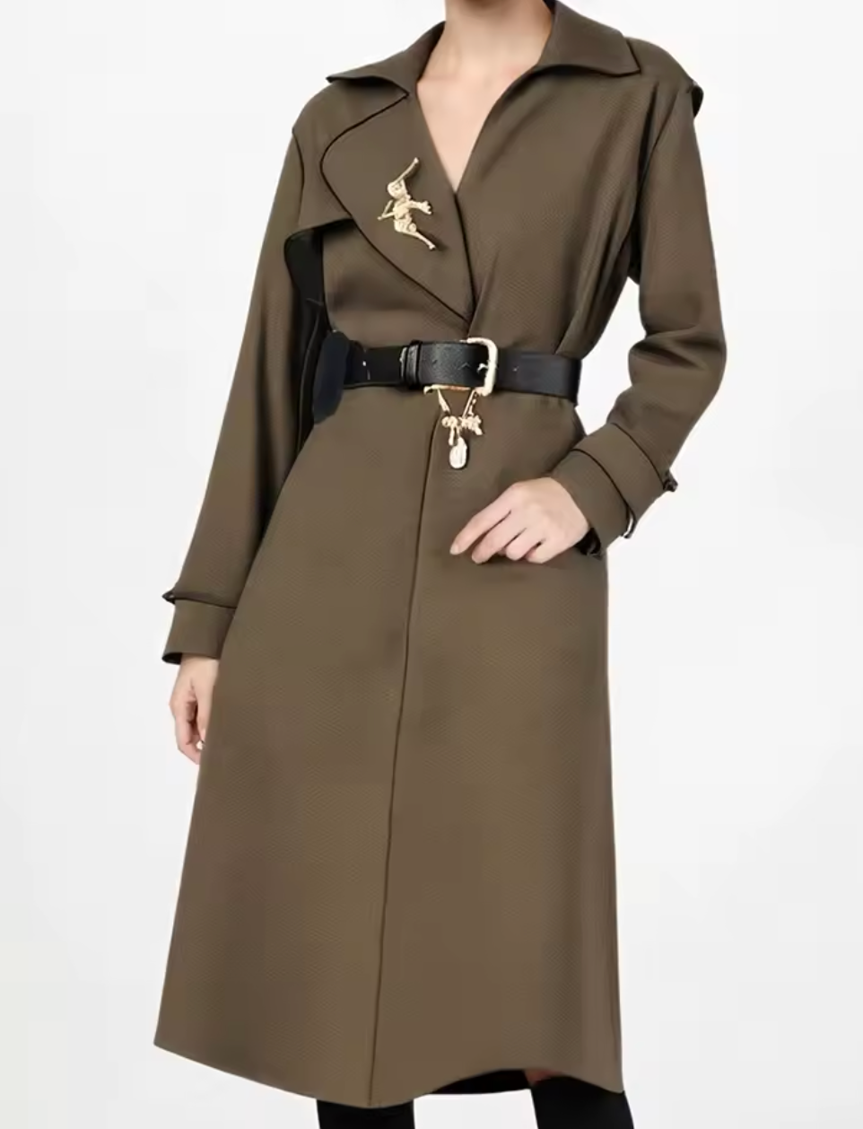 Geplooide top met uitlopende mouwen en maxi-rok set met tailleband – Rosiny 