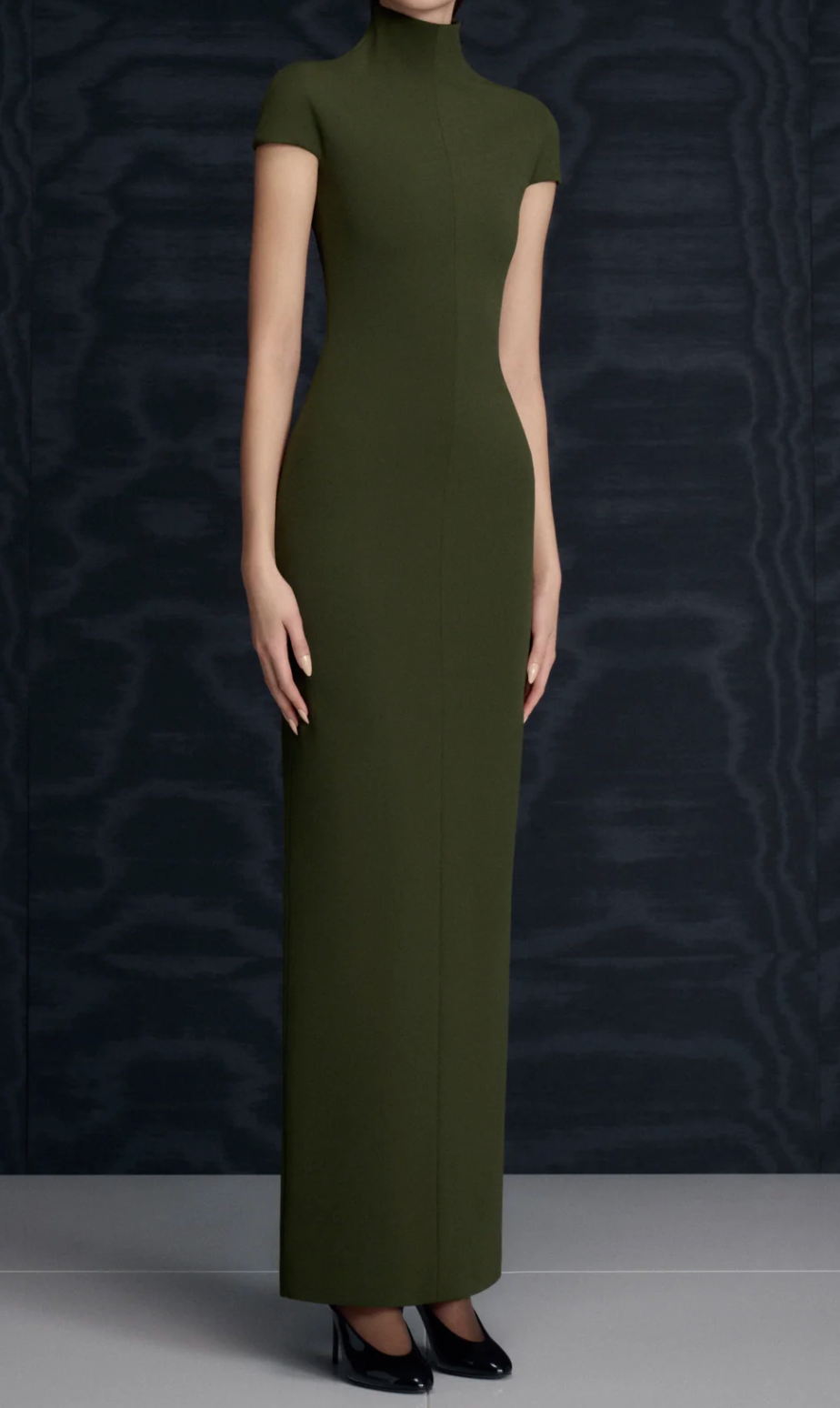 high-neck fitted column gown – CRIMSONP