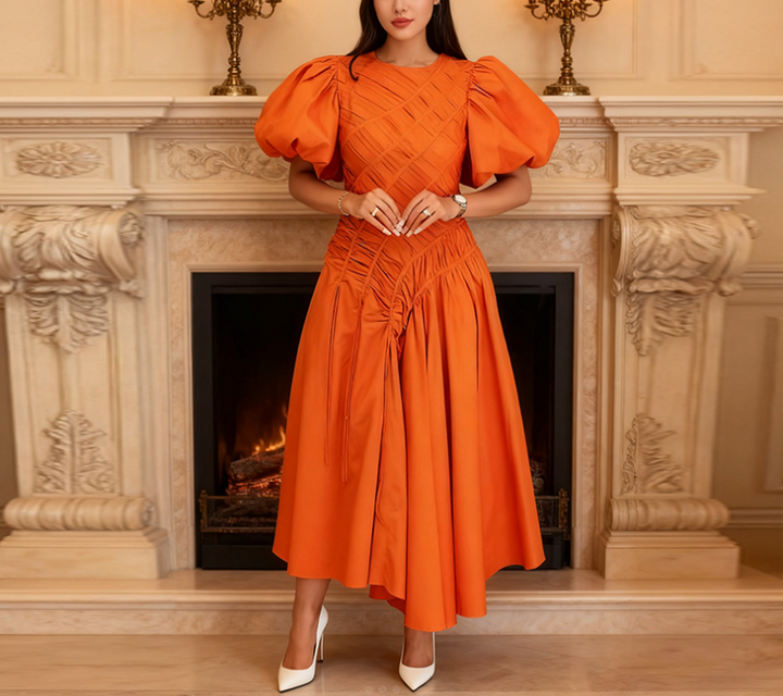 فستان بليزر مُفصّل بترتر - فوشيا