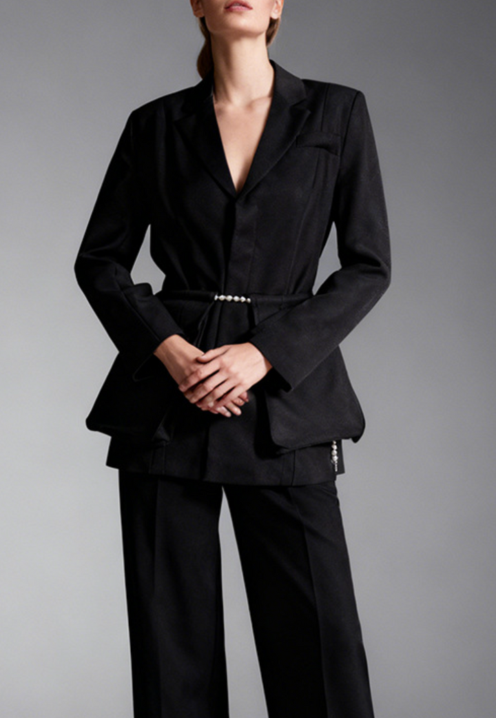 tailored blazer with structured bow overlay – VIONA