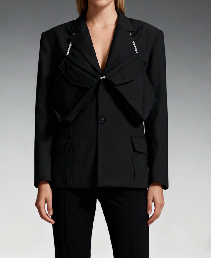 tailored blazer with structured bow overlay – VIONA