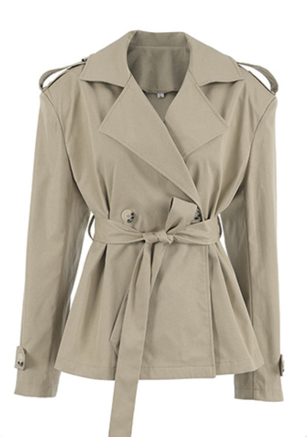 belted trench-style jacket with wide lapels – KARA