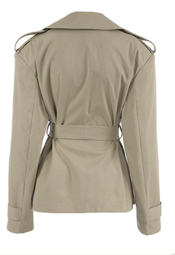 belted trench-style jacket with wide lapels – KARA
