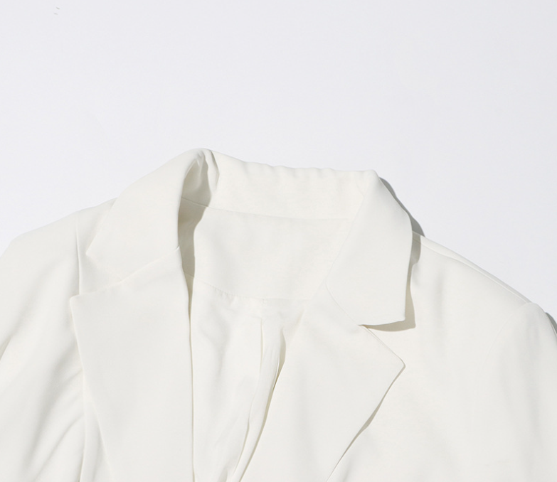 tailored blazer with cape-style sleeve detail – CHAMPAGNE