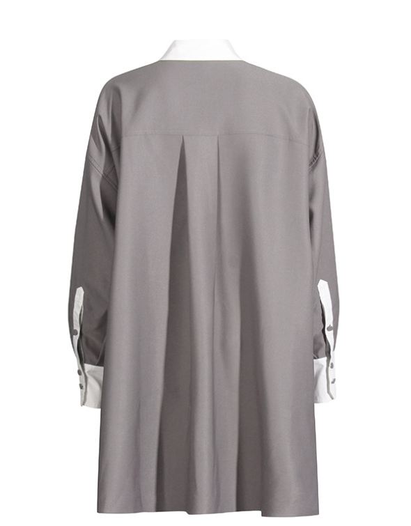 oversized shirt dress with contrast cuffs – GRAPHITE