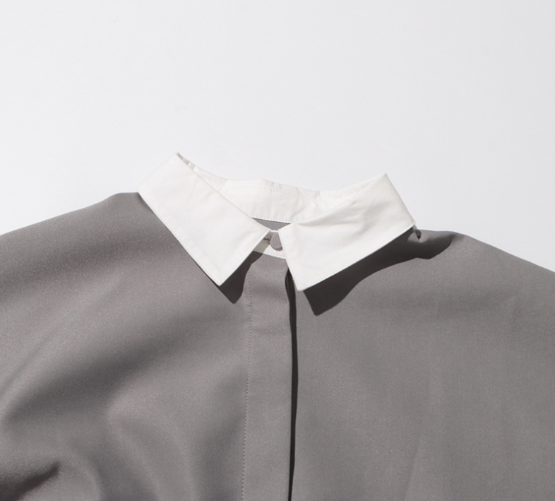 oversized shirt dress with contrast cuffs – GRAPHITE