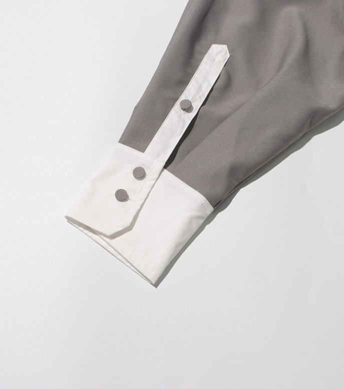 oversized shirt dress with contrast cuffs – GRAPHITE