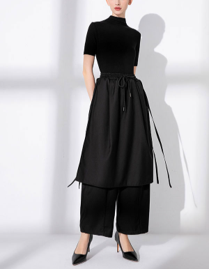midi skirt with extended wrap ties – HUSSEIN