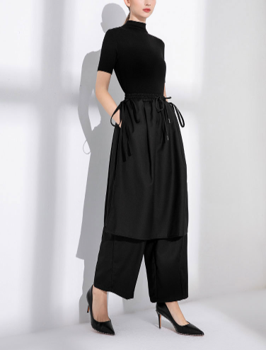 midi skirt with extended wrap ties – HUSSEIN