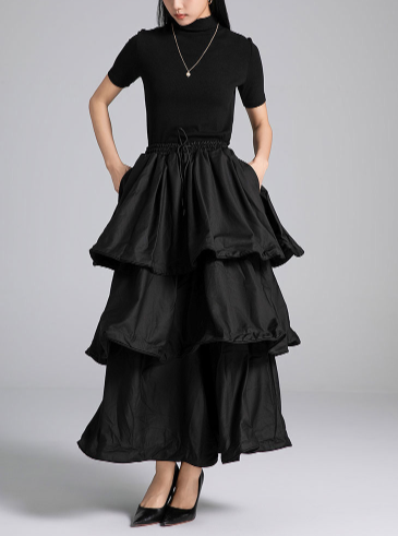tiered voluminous maxi skirt – TIER