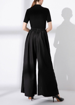 wide-leg pants with pleated panel details – PLEAT