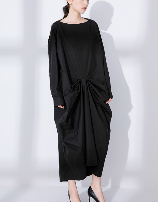 oversized draped midi dress with twisted front detail – SCULPT